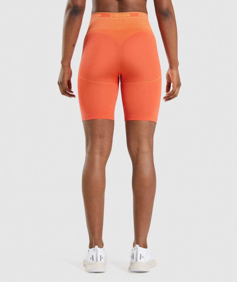 Women's Gymshark Apex Seamless High Rise Shorts Orange | CA 3D5076